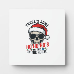 Weihnachts-Schädel Ho Ho Ho Humor Design Fotoplatte