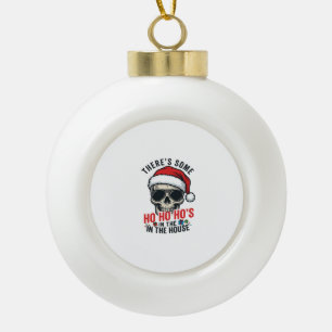 Weihnachts-Schädel Ho Ho Ho Humor Design Keramik Kugel-Ornament