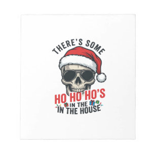 Weihnachts-Schädel Ho Ho Ho Humor Design Notizblock