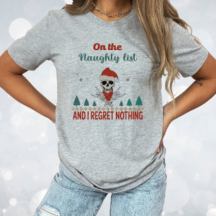 Weihnachts-Schädel-Liste bereuen Nichts Funny T-Shirt