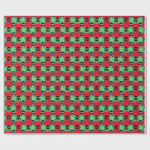 Weihnachts-Schädel-Spaß Geschenkpapier (Flach)