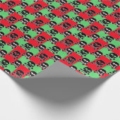Weihnachts-Schädel-Spaß Geschenkpapier (Ecke)