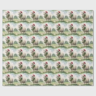 Weihnachts-Schaf-Aquarell Geschenkpapier