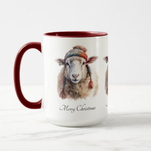 Weihnachts-Schaf mit individuellem Text auf dem Wi Tasse