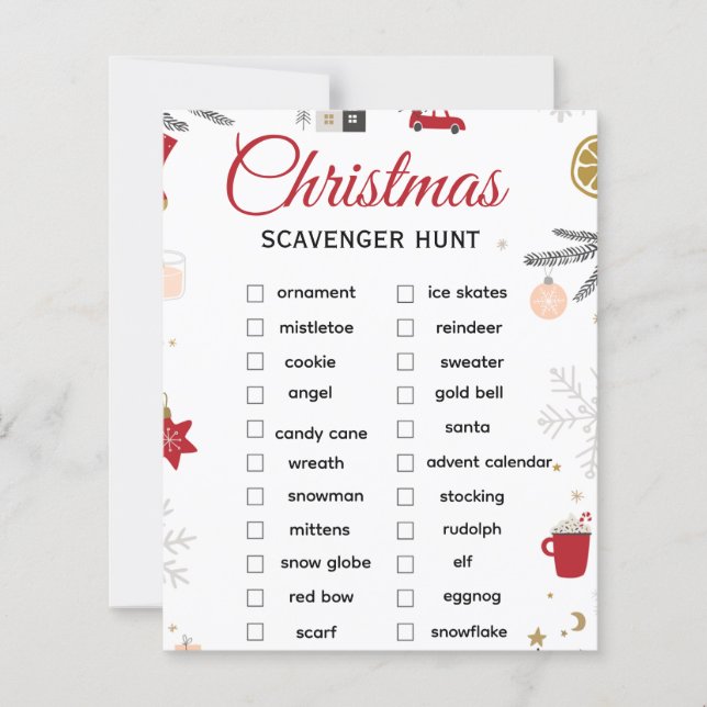 Weihnachts-Schatzsuche-Checkliste-Kunst (Vorderseite)