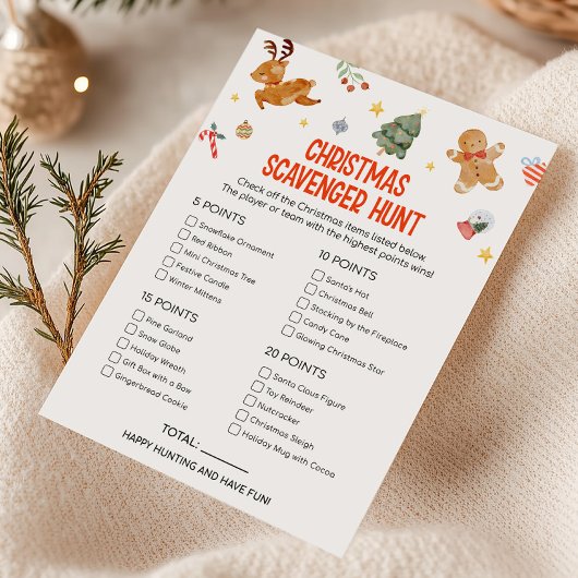 Weihnachts-Schatzsuchspiel Feiertagskarte
