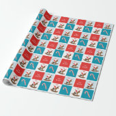 Weihnachts-Schaukelpferd Geschenkpapier (Ungerollt)