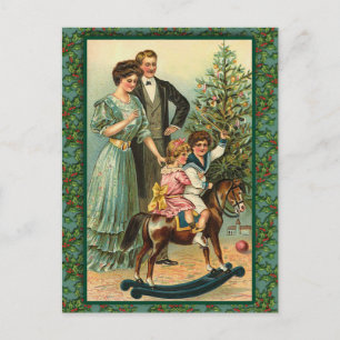 Weihnachts-Schaukelpferd Vintage-Karten Feiertagspostkarte