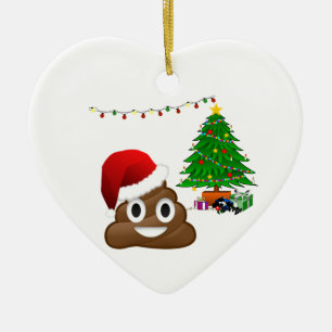 Weihnachts-Scheiß-Emoji Keramik Ornament