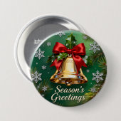 Weihnachts-Schelle-Saison-Grüße-Pin-Button Button (Vorne & Hinten)