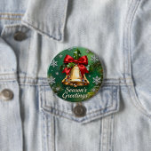 Weihnachts-Schelle-Saison-Grüße-Pin-Button Button (Beispiel)
