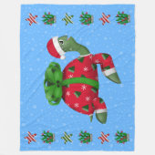 Weihnachts-Schildkröte Fleecedecke (Vorderseite)