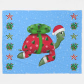 Weihnachts-Schildkröte Fleecedecke (Vorderseite (Horizontal))