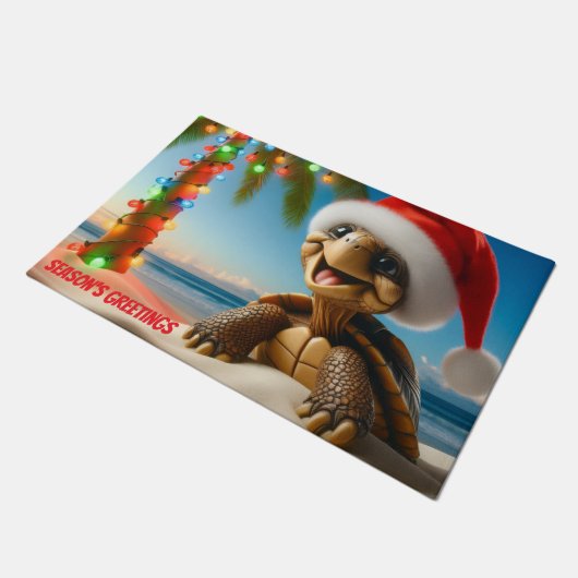 Weihnachts-Schildkröte Fußmatte (Schrägansicht)