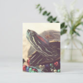 Weihnachts-Schildkröte Postkarte (Stehend Vorderseite)