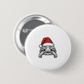 Weihnachts-Schildkröte-Santa-Hut-Vintage-Stich-Des Button (Vorne & Hinten)