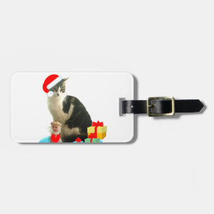 Weihnachts-Schlachkatze und süßer kleiner Engel Gepäckanhänger