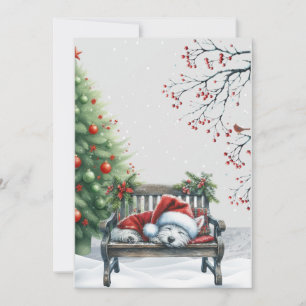 Weihnachts-Schlaf-Westie-Karte Feiertagskarte