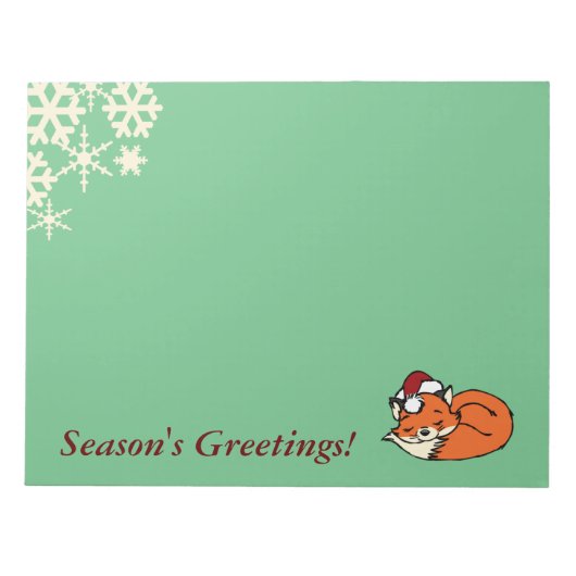Weihnachts-Schlaffox Notizblock (Vorderseite)