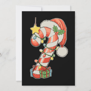 Weihnachts-Schlecker-Stab Santa-Hut Xmas-Festtagsz Feiertagskarte