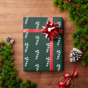 Weihnachts-Schleckermaul dunkles Tannenbaumgrün Mu Geschenkpapier
