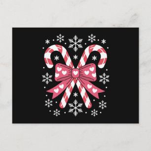 Weihnachts-Schleife Candy Cane Herz Schneeflocke U Feiertagspostkarte