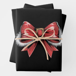 Weihnachts-Schleife Noel Santa Coquette Weihnachte Geschenkpapier Set
