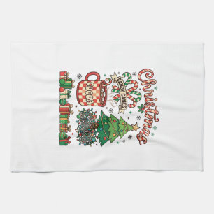 Weihnachts-Schleifen-Kakao-Chaos-Baum-Tasse-Gesche Geschirrtuch