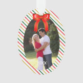 Weihnachts-Schleifen-Monogramm Ornament (Vorderseite)