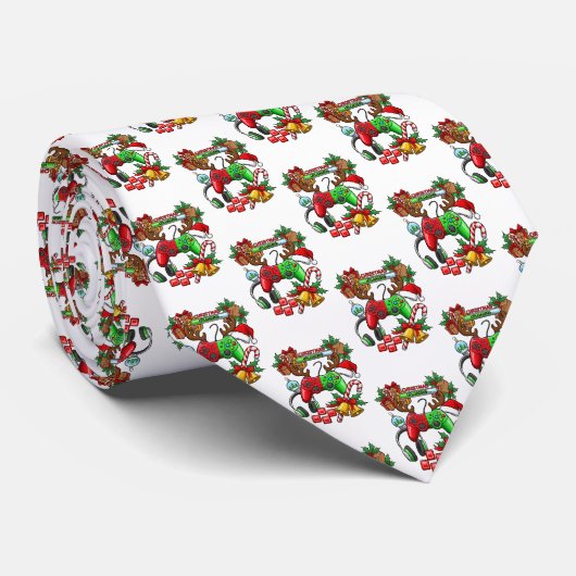 Weihnachts-Schlips Krawatte (Gerollt)