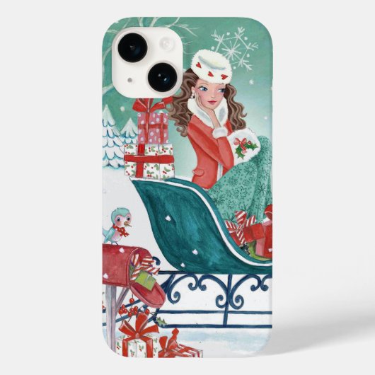 Weihnachts-Schlitten-Einkauf Mädchen Iphone 6 plus Case-Mate iPhone Hülle (Rückseite)