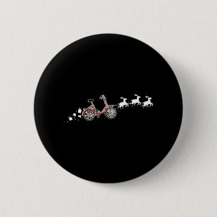Weihnachts-Schlitten Fahrrad Santa - Lustiges Fahr Button