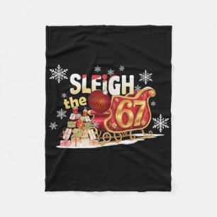 Weihnachts-Schlitten Grafikdesign Lustig 67  Fleecedecke