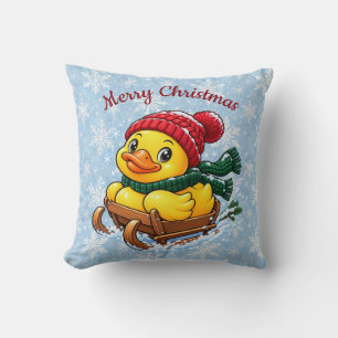 Weihnachts-Schlitten-Gummiente Winter-Feiertags-De Kissen