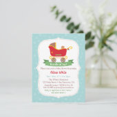 Weihnachts-Schlitten-Kinderdusche Einladungen (Stehend Vorderseite)