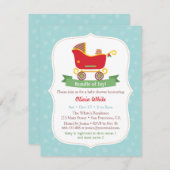 Weihnachts-Schlitten-Kinderdusche Einladungen (Vorne/Hinten)