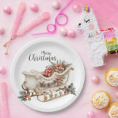 Weihnachts-Schlitten mit Geschenken Pappteller (Party)