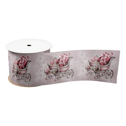 Weihnachts-Schlitten mit Geschenken Satin Ribbon Satinband (Spule)