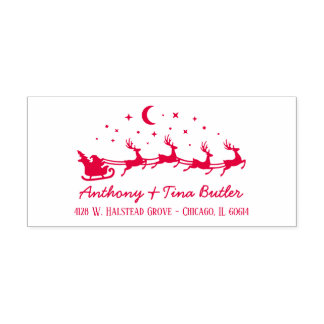 Weihnachts-Schlitten & Rentiere Feiertag  Permastempel