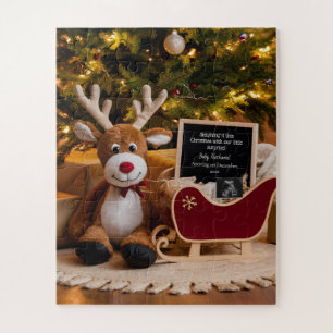 Weihnachts-Schlitten-Schwangerschaftsankündigung Puzzle