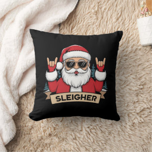 Weihnachts-Schlittenfahrer Santa Rock Xmas Rocker Kissen