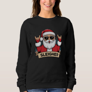 Weihnachts-Schlittenfahrer Santa Rock Xmas Rocker Sweatshirt