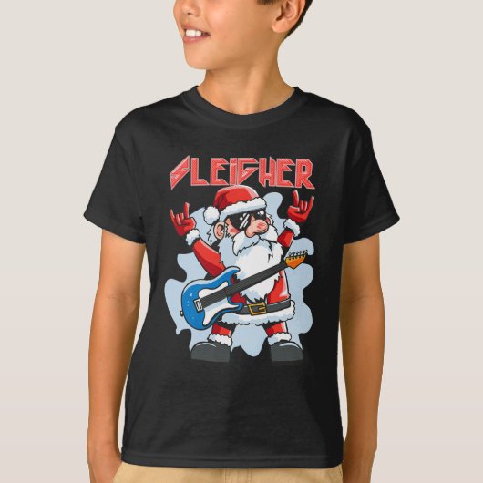 Weihnachts-Schlittenfahrer-Santa-Rocker-Männer Fra T-Shirt (Vorderseite)