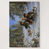 Weihnachts-Schlittenfahrt durch den Wald Puzzle (Vertikal)