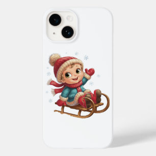 Weihnachts Schlittenfahrt mit Adorable Winter Chil Case-Mate iPhone 14 Hülle