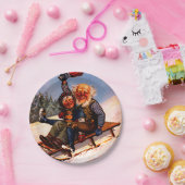 Weihnachts-Schlittenfahrt mit Beer Wilhelm Larsen Pappteller (Party)