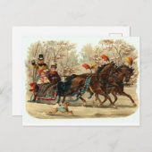 Weihnachts-Schlittenfahrt Schnee Postkarte (Vorne/Hinten)