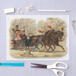 Weihnachts-Schlittenfahrt viktorianische Weihnacht Seidenpapier