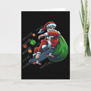 Weihnachts-Schlittschuhläufer Skateboarding Weihna Karte