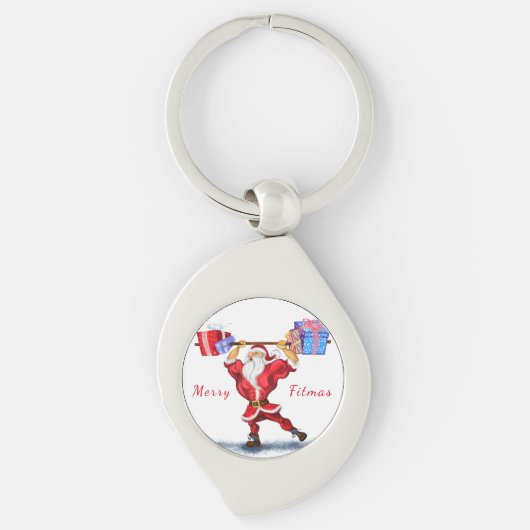 Weihnachts Schlüsselanhänger Geschenk Bodybuilder (Vorderseite)